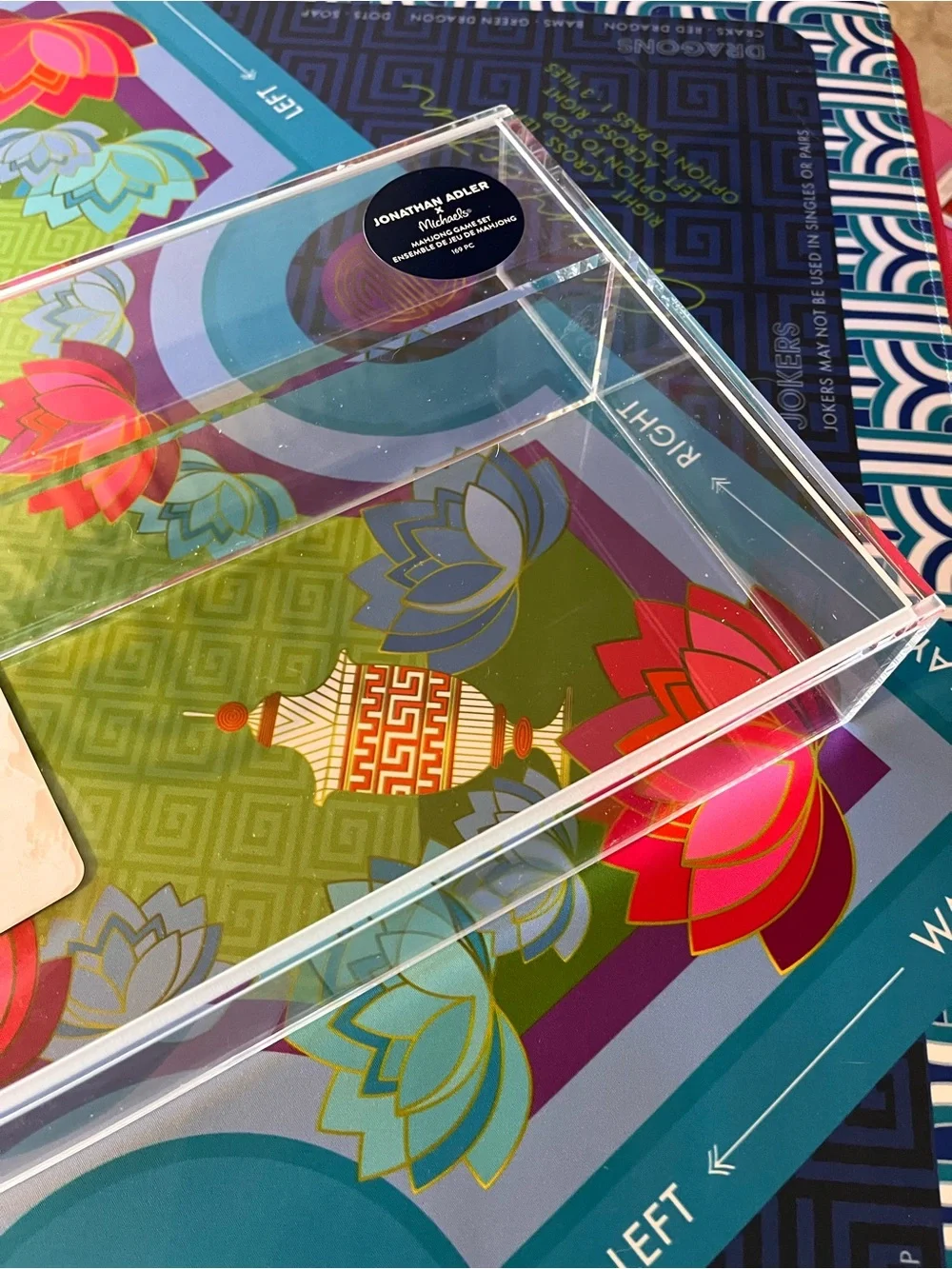 NWT Jonathan Adler Clear Acrylic Box with Sliding Top